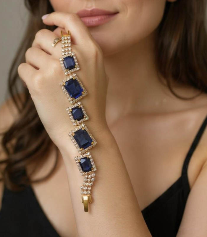 Blue Square Stone Bracelet