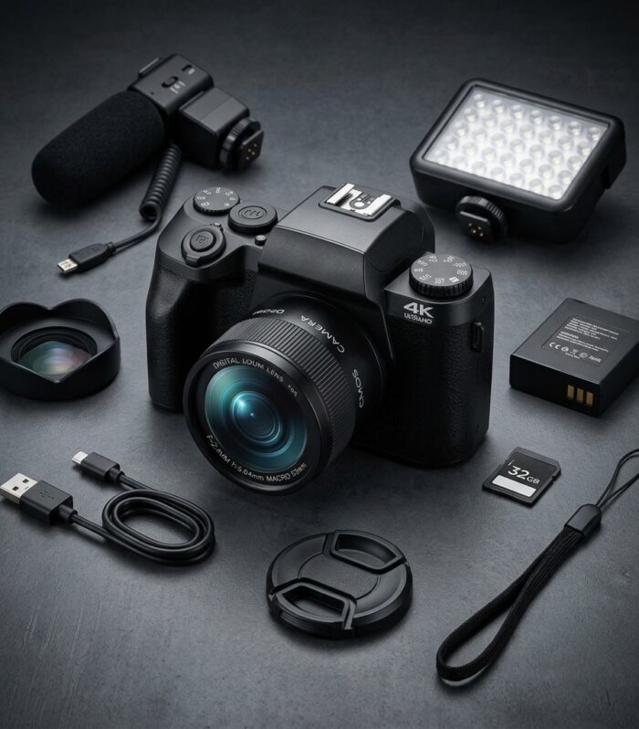 4K Digital Camera 64MP Vlog Camera Streaming Camera Wifi Touch Screen Point and Shopot Cameras for Photography